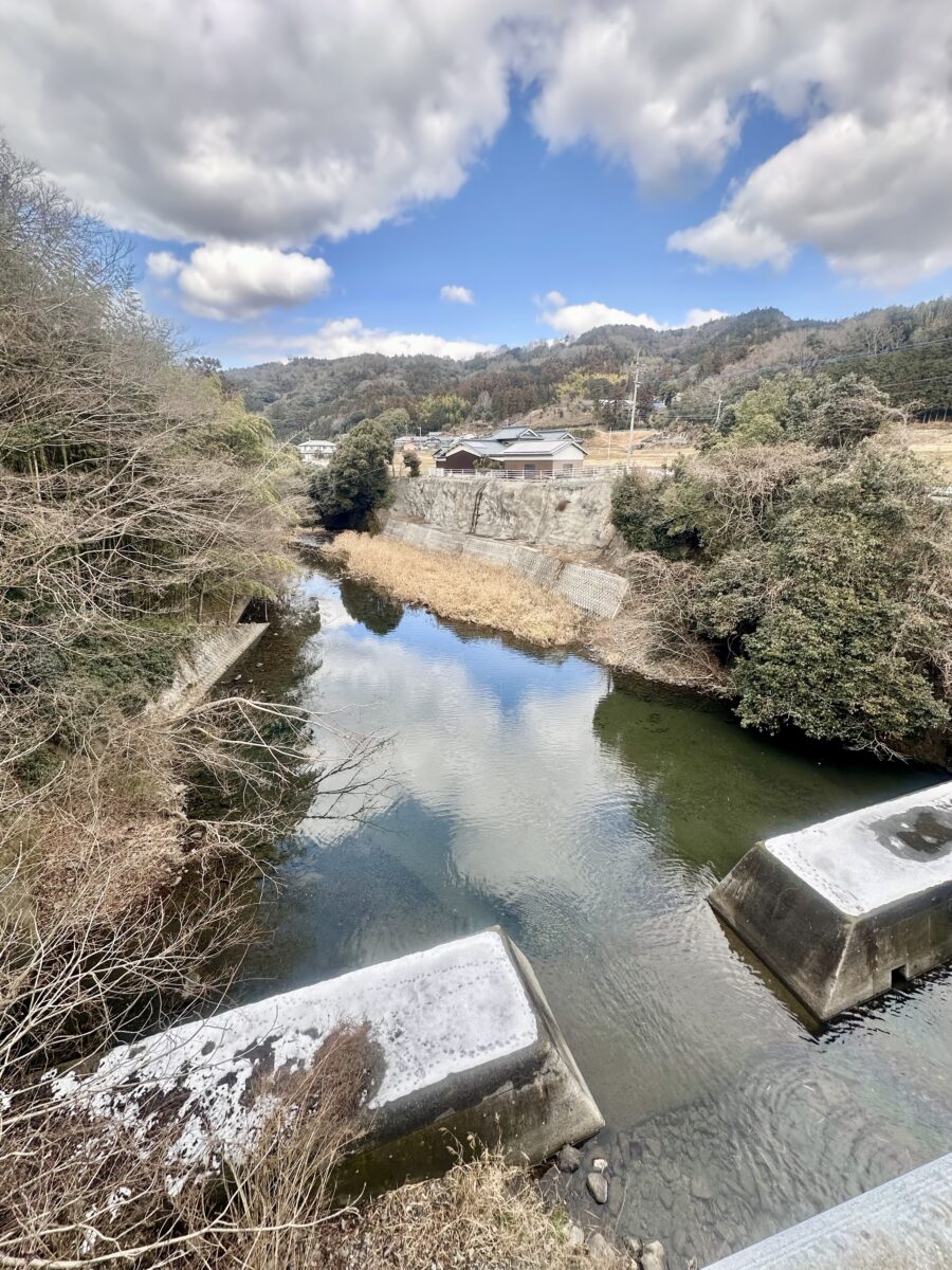 土器川の下流です。この川が丸亀市まで続いているんですねぇ。